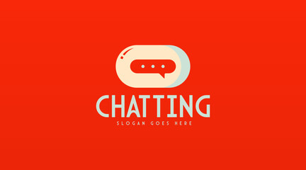 Chatting Logo Design Concept Vector. Bubble Chat Logo Template Vector