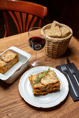 Lasagne de champignons et Patate douce aux épices douces, Cuisine, aliments, restaurant, nourriture, 