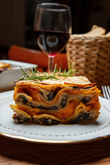 Lasagne de champignons et Patate douce aux épices douces, Cuisine, aliments, restaurant, nourriture, 