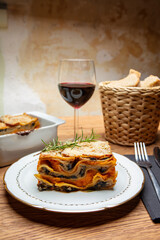 Lasagne de champignons et Patate douce aux épices douces, Cuisine, aliments, restaurant,...
