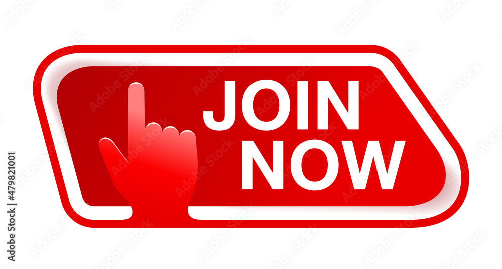 Poster join now button - rounded red element