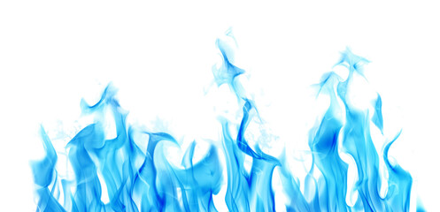 bright flame blue sparks isolated on white
