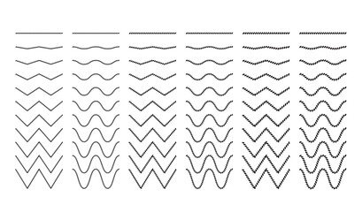 Wavy curled horizontal lines with repeated strokes as yarn or rope wave as border of frame in marine illustration