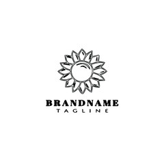 flower logo beautiful icon design template black isolated vector illustration