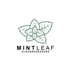 Mint Leaf Logo Template Design Vector, Emblem, Design Concept, Creative Symbol, Icon