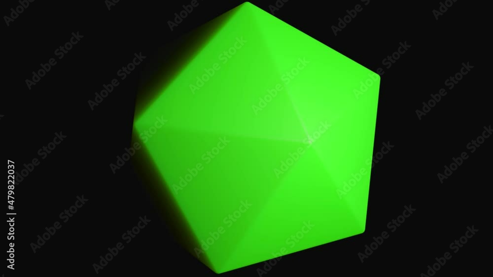 Poster rotating 3d hexagon shape. design. 3d geometric figure rotates on black background. three-dimensiona