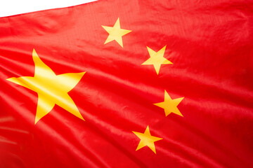 China flag waving as a background.