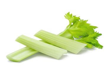 Fresh celery isolated on white background. Cooking ingredients.