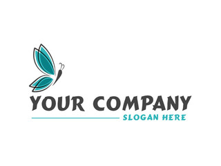 Butterfly beauty brand logo design vector and template
