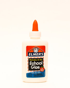 A plastic bottle of Elmer's School Glue