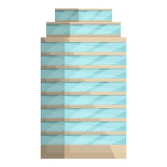 Small multistory icon cartoon vector. House block. Building apartment