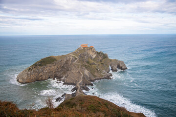 Gaztelugatxe hermitage in sunny day