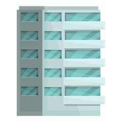 Real multistory icon cartoon vector. Apartment building. Residential office