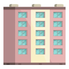 Miniature multistory icon cartoon vector. High building. Residential apartment