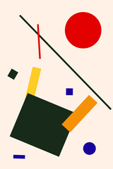 Abstract composition, painting in suprematism style - 479824208