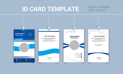 Multipurpose Id Card Vector Design Template with photo space and ready to print