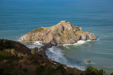 Gaztelugatxe hermitage in sunny day