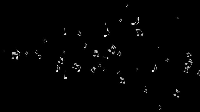 Music notes on transparent background