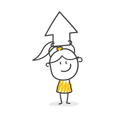 Strichfiguren / Strichmännchen (F): Pfeil oben.	