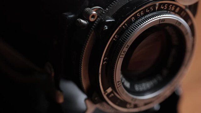 The old vintage soviet Rangefinder medium format film camera, released in USS