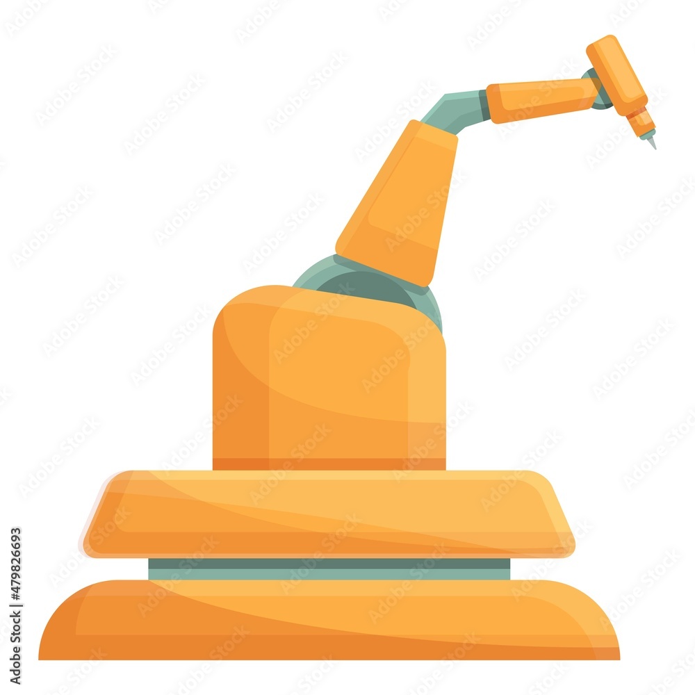 Poster robotic hand icon cartoon vector. arm robot. factory machine