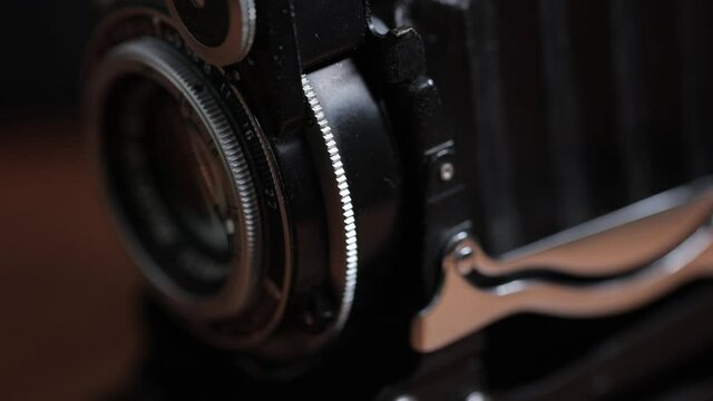The old vintage soviet Rangefinder medium format film camera, released in USS