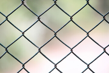 Fototapeta premium Chain link Fence Close up . 