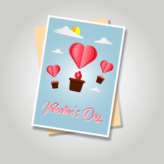 Fototapeta na wymiar Valentines day card. Valentine card in paper style
