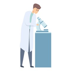 Doctor microscope icon cartoon vector. Lab research. Medical chemistry