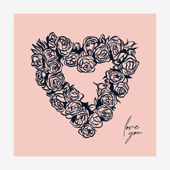 Obraz na płótnie Canvas Saint Valentine's day hand drawn trendy vector illustration. Love card design. Cute doodle romantic. Romantic poster, greeting banner, trendy t-shirt print