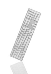 Computer Keyboard upright against white background