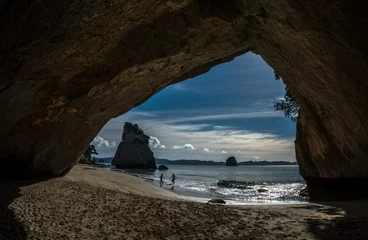Fototapeten view from the cave at cathedral cove beach, coromandel, new zealand © Marc