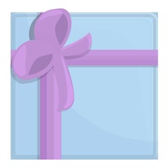 Prize gift box icon cartoon vector. Ribbon package. Surprise bow