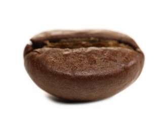 Coffee bean macro isolated on white