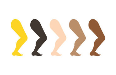 Leg in different colors vector emoji