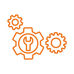 Development, process, improvement, setting, settings outline icon. Line art sketch.