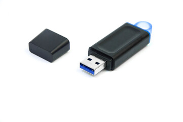 black memory card on a white background.portable storage card. information storage concept