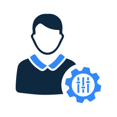 Disciplined, employee, authority, control, order icon. Editable vector graphics.