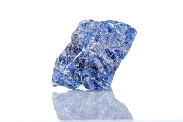 macro mineral stone Sodalite on a white background