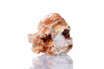macro mineral stone Cerussite on a white background