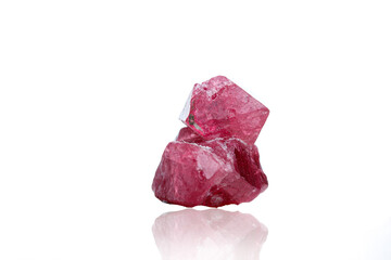 macro mineral stone Spinel on a white background