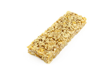 One diet cereal bar isolated on white background