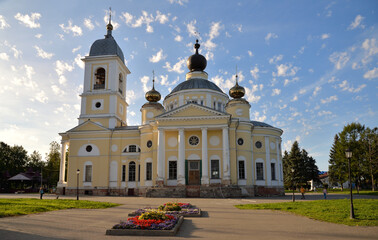Fototapeta na wymiar Assumption Cathedral early 19th century in summer, Myshkin, Yaroslavl region, Russia