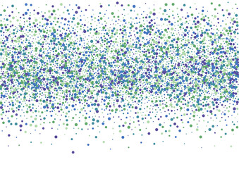 Green Birthday Confetti Background. Blue Dot Streamer. Ball Decoration Illustration. Purple Frame Round.