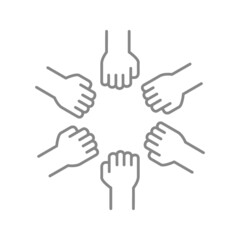 Fototapeta premium Team spirit line icon. Team work, partnership, team building symbol