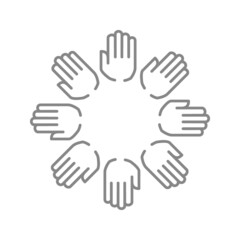 Obraz premium Unity line icon. Cooperate, teamwork, support symbol