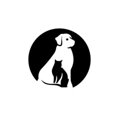 dog and cat logo design template 