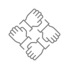 Team work line icon. Solidarity, unity symbol