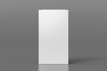Gift box mock up: tall and wide white box on gray background. CCC.
