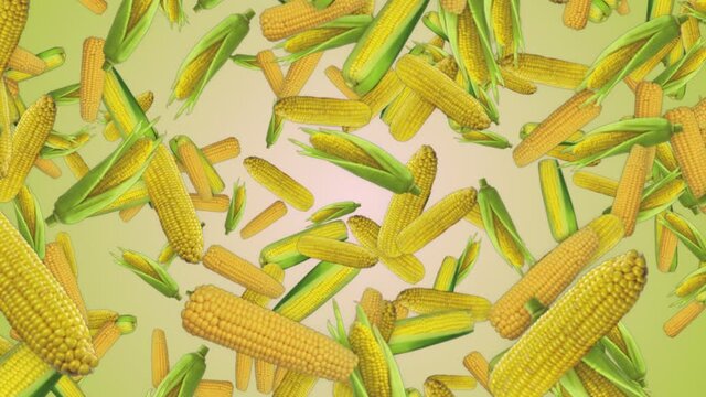 Falling Corn Background Animation, with Alpha Matte, Loop
